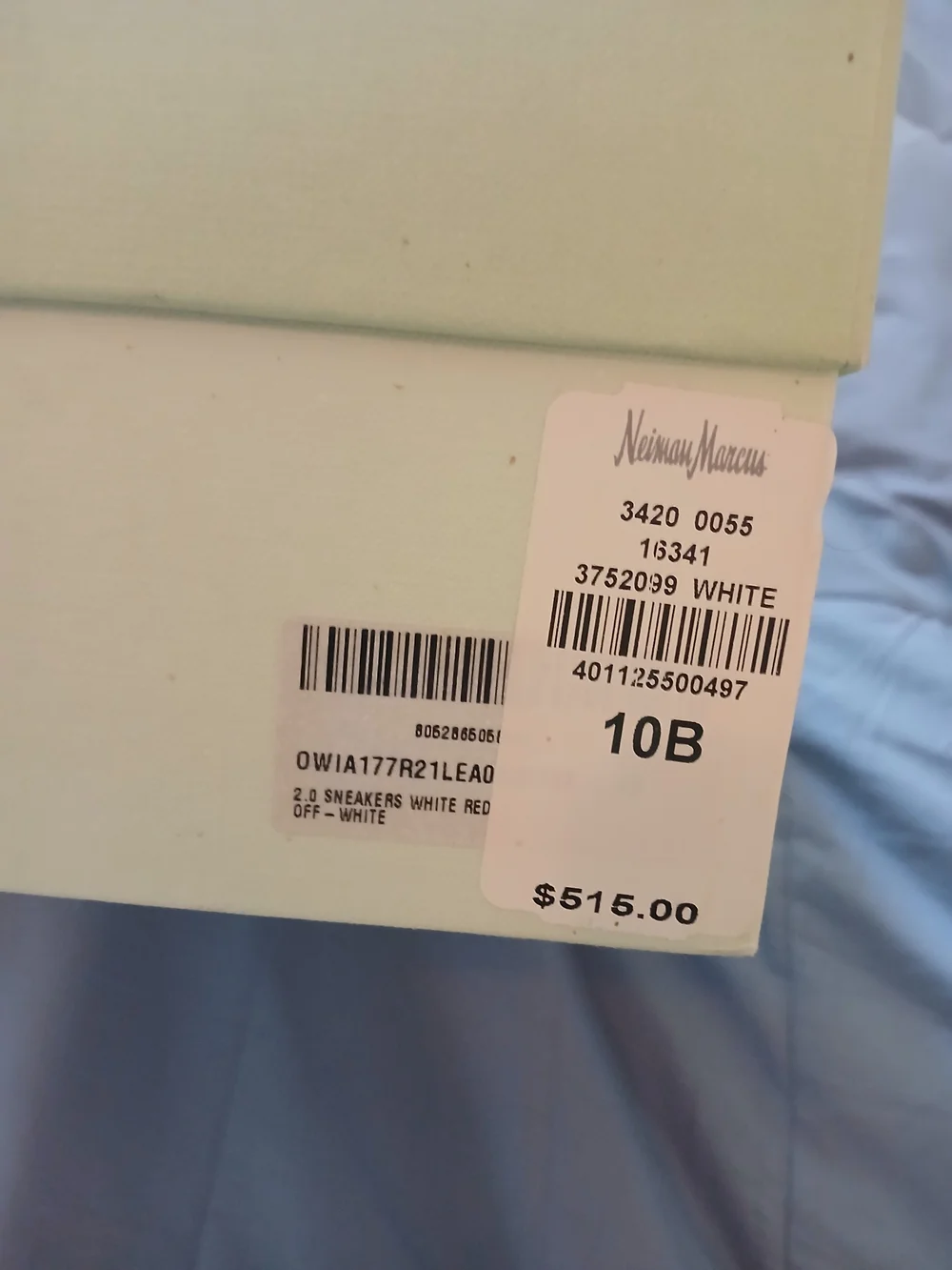 Off-White White Leather Sneakers with Red Arrow Detail